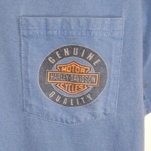 Harley-Davidson Blue Short Sleeve Pocket Tee Men’s Large